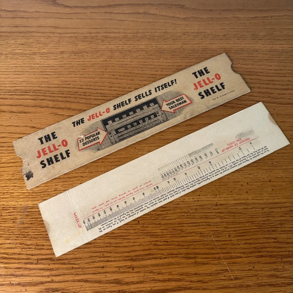 Vintage General Foods‎ Profit Calculator Slide Rule Jell O Shelf Salesman Tool
